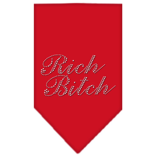 Rich Bitch Rhinestone Bandana Red Large